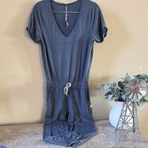 Vuori Deep Blue V-Neck Jumpsuit